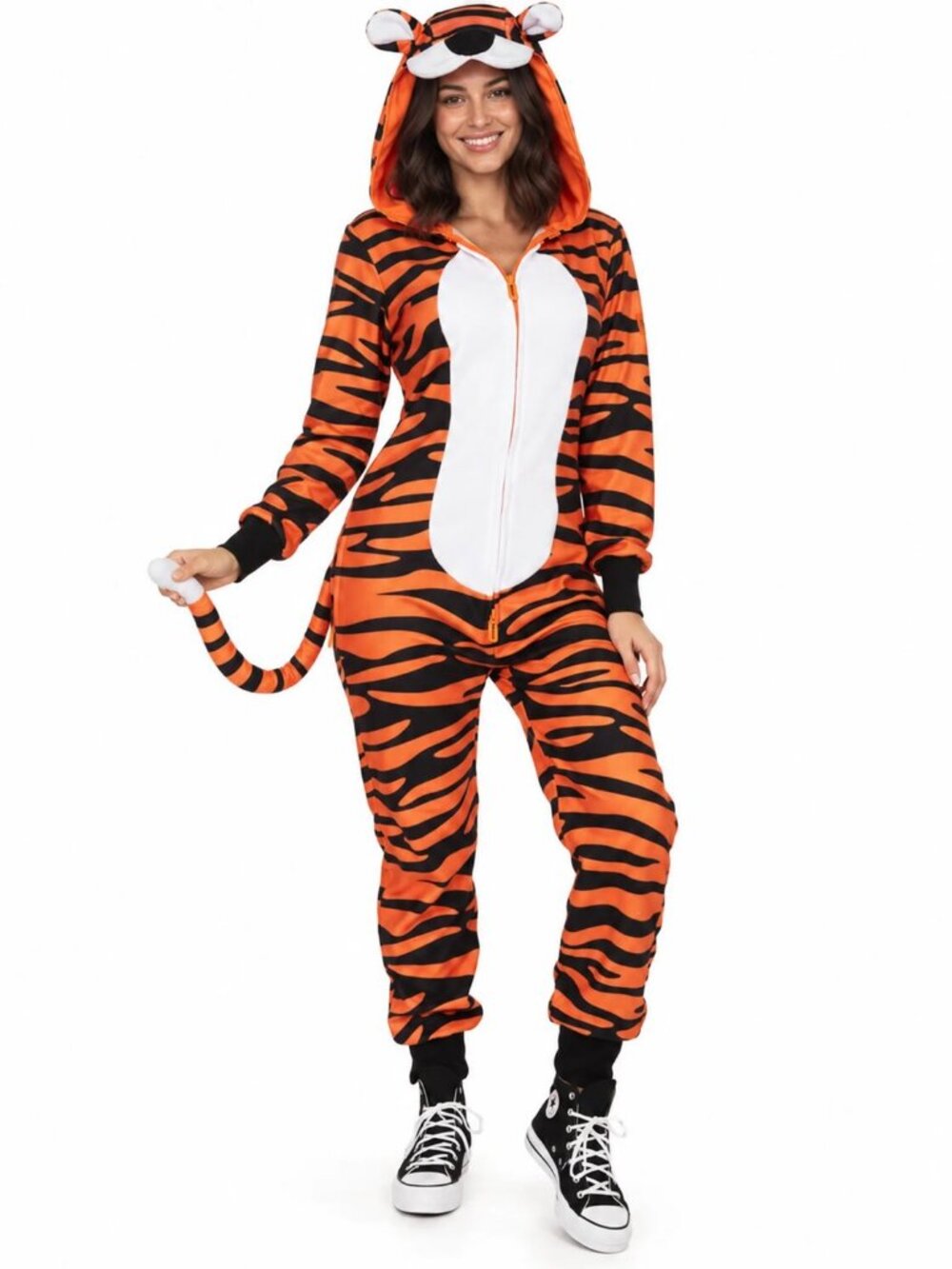 Tipsy Elves Tiger Costume Hooded Onesie L NWT